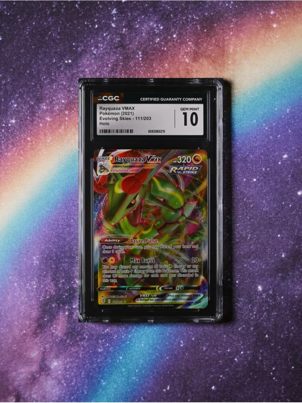 Rayquaza VMAX Pokémon Card - CGC GEM MINT 10 - Holo Artwork